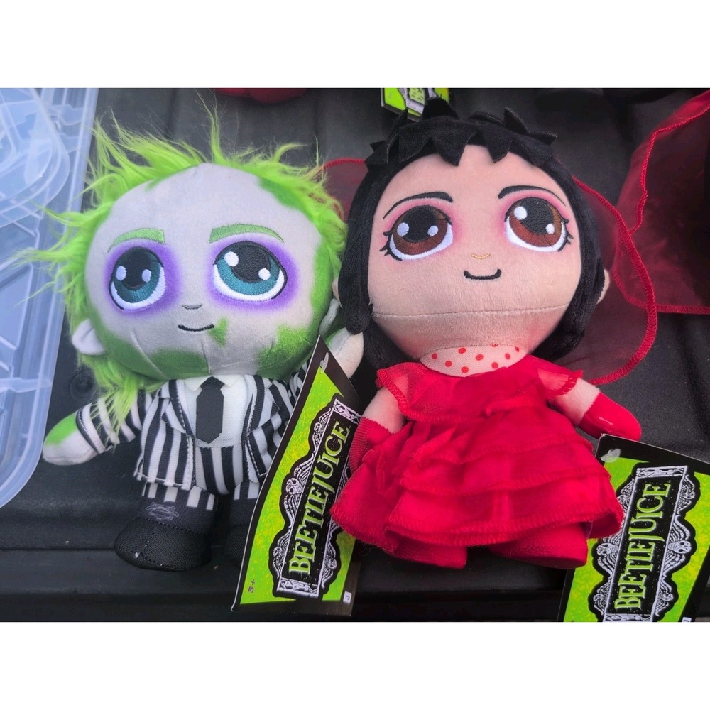 Jazwares Beetlejuice and Lydia Plushes with Tags Two Set Brand New
